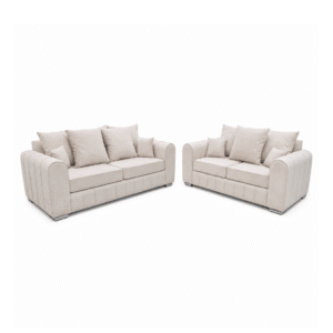 Lilly cream plush 3+2 seater sofa