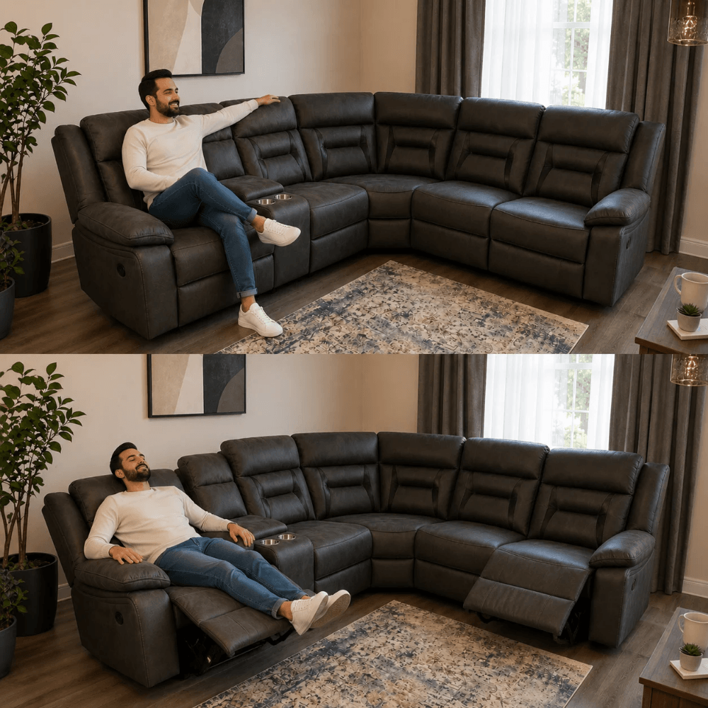 Nova Electric Recliner Corner Sofa with USB Charging Ports - Image 5